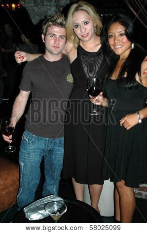 Justin Lanning with Jennifer Leeser and Wendy Martell  at the Birthday Party for Jennifer Leeser. Medusa Lounge, Los Angeles, CA. 09-25-08