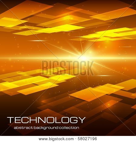 Abstract yellow technology background