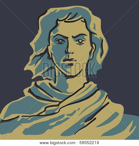 Honestly Looking Straight Into Your Eyes Woman Represents Peace Illustration