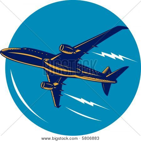 Aereo jet in volo