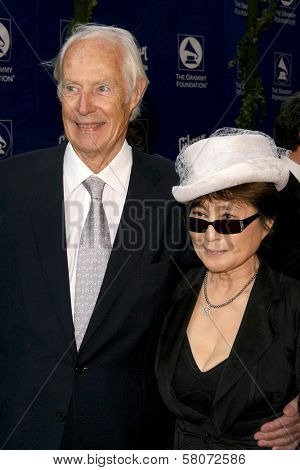 George Martin and Yoko Ono  at the Grammy Foundation's Starry Night Gala. University of Southern California, Los Angeles, CA. 07-12-08