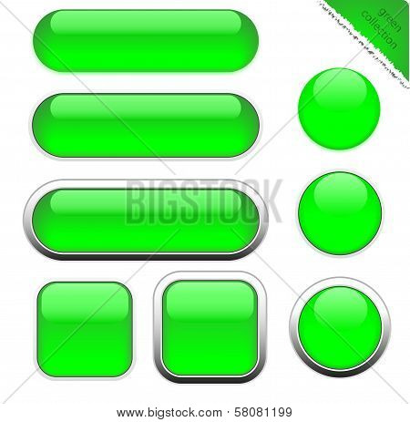 Blank Green Web Buttons