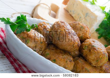 Rissole With Mould Cheese And Parsley