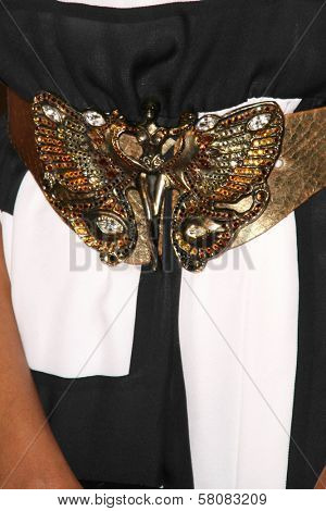 Sydney Tamiia Poitier's belt buckle  at the NBC Universal 2008 Press Tour All Star Party. Beverly Hilton Hotel, Beverly Hills, CA. 07-20-08
