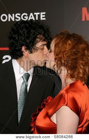 Geoffrey Arnad and Christina Hendricks  at the Premiere of 