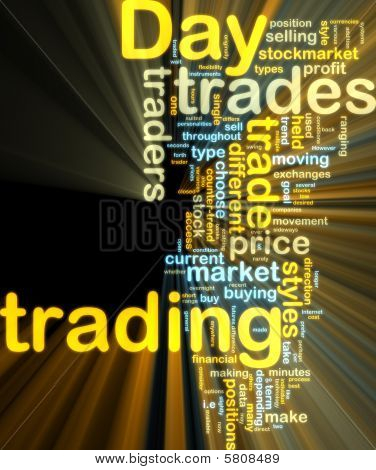 Day-trading-Wordcloud glühend