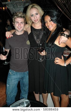 Justin Lanning with Jennifer Leeser and Wendy Martell  at the Birthday Party for Jennifer Leeser. Medusa Lounge, Los Angeles, CA. 09-25-08