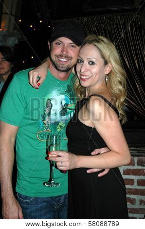 Brad Evans and Jennifer Leeser  at the Birthday Party for Jennifer Leeser. Medusa Lounge, Los Angeles, CA. 09-25-08