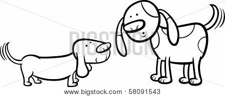 Dogs Wagging Tails Coloring Page