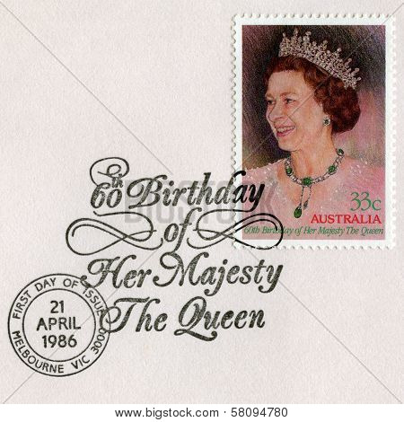 Australian Postage Stamp Celebrating The Queen's 60Th Birthday