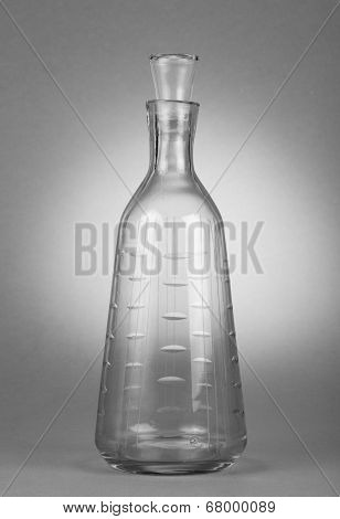 Empty glass decanter