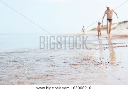Baltic seaside and family