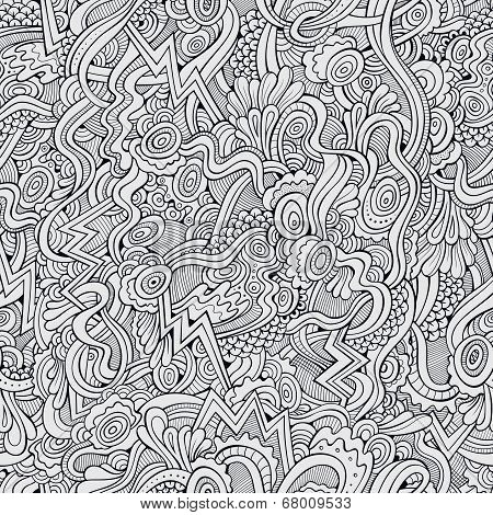 Vector seamless abstract floral decorative pattern.