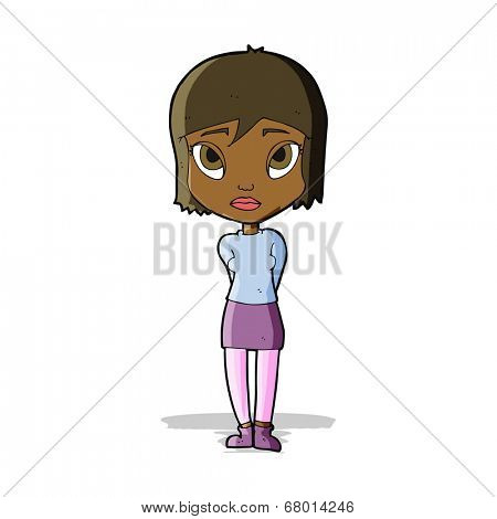 cartoon shy girl