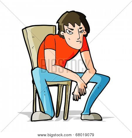 cartoon dejected man