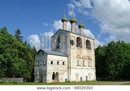 belfry in Borisoglebsky Monastery in Yaroslavl region, Russia
