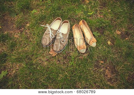 Bride's and groom's shoes