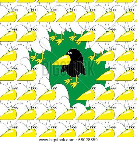 Seamless Pattern With Crows
