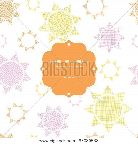 Abstract textile colroful suns geometric frame seamless pattern background
