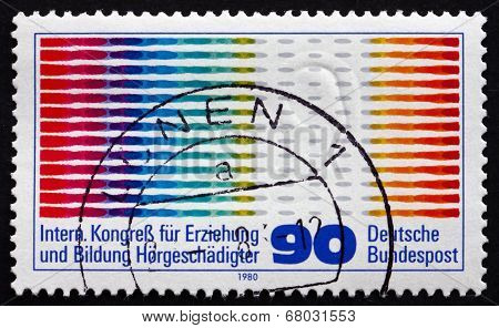Postage Stamp Germany 1980 Oscilogram Pulses And Ear