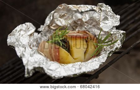 grilled potato with bacon