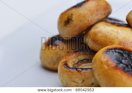 mashroom food vegetable grilled isolated on white background