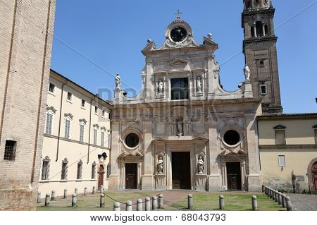 PARMA, ITALY - MAY 01, 2014: San Giovanni Evangelista is a church in Parma, northern Italy, part of a complex also including a Benedictine convent, Parma. Emilia-Romagna. Italy, on May 01, 2014. 