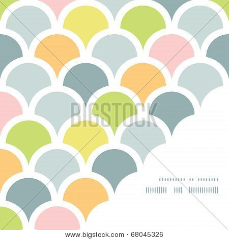 Abstract colorful fishscale corner frame pattern background