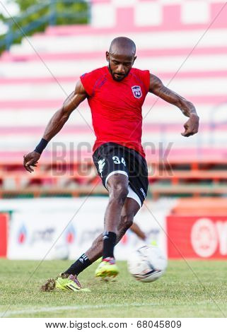 Sisaket Thailand-july 6: Seon Power Of Chainat Hornbill Fc. In Action During A Training Ahead Thai P