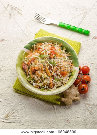 barley salad with ginger carrots arugula and tomatoes