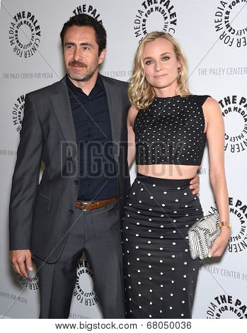 LOS ANGELES - JUN 24:  Demian Bichir &  Diane Kruger arrives to the The Bridge