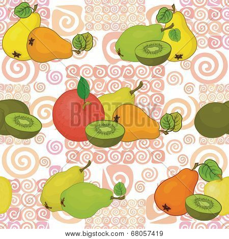 Seamless pattern and fruits