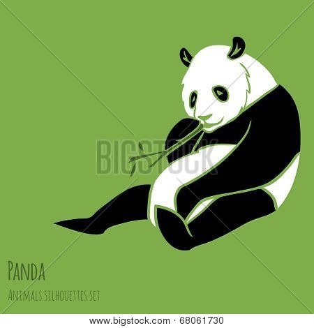 Set of Vector Panda silhouettes
