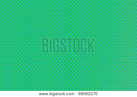 Intertwined grid - turquoise and chartreuse patterned wires.