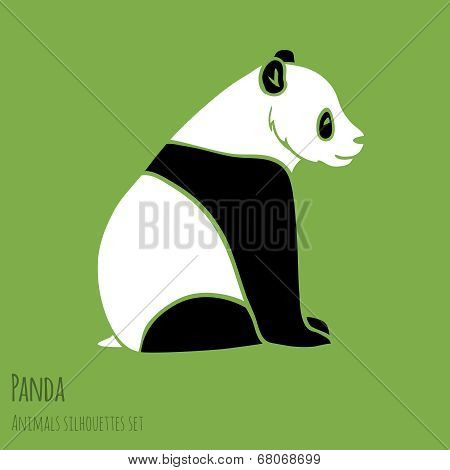 Set of Vector Panda silhouettes