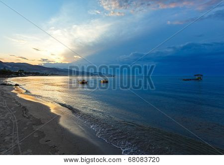 Sunset On Beach (alykes, Zakynthos, Greece)