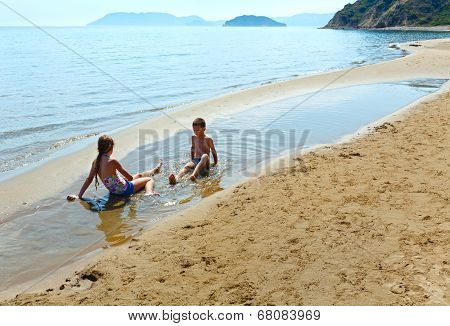 Children On Gerakas Beach (zakynthos, Greece)