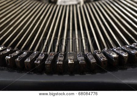 Part Of Vintage Portable Typewriter With Letters
