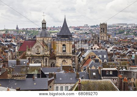 Roofs And Towers Of Dieppe, France