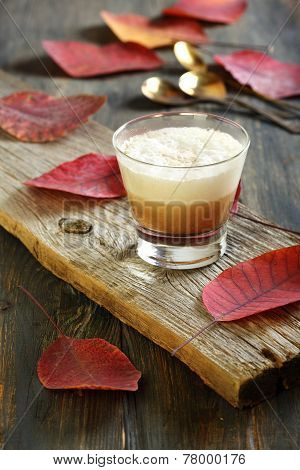 Cortado Coffee. Espresso With Whipped Baked Milk.