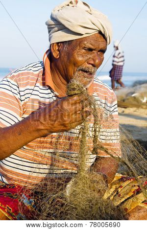 Indian Fisherman, Kerela, India.