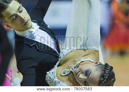 Minsk-belarus, October 5, 2014: Professional Dance Couple Of Il'ya Rykun And Valeriya Lobach Perform
