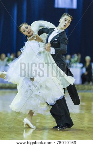 Minsk-belarus, October 5, 2014: Professional Dance Couple Of Il'ya Rykun And Valeriya Lobach Perform