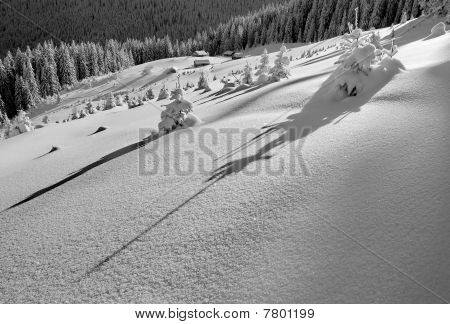 Schnee in einen Berg
