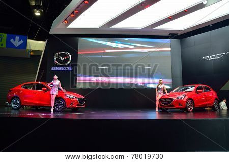 Nonthaburi - December 1: New Mazda 2 Skyactiv Car Display At Thailand International Motor Expo On De