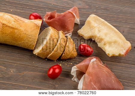 a wake-up from fresh white bread. food from the bakery