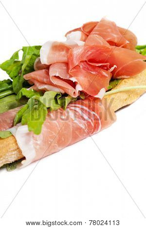 Parma ham prosciutto with grissini bread sticks 