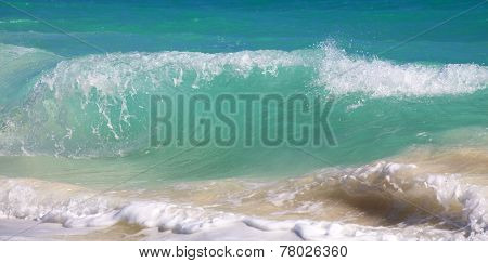 Waves of the Caribbean Sea. Playa los Cocos. Cayo Largo. Cuba.