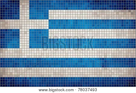Abstract Mosaic Flag of Greece