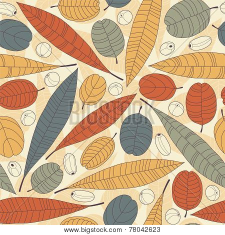 Leaves And Berries On A Yellow Background